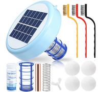 Qualirey Ionizzatore solare automatico per piscina galleggiante, ionizzatore d'acqua con 4 palline di raccolta della schiuma, per piscine fuori terra e interrate, fino a 35.000 litri (blu, 20 cm)