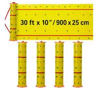 Qualirey Trappole per mosche giganti, strisce adesive per interni ed esterni, nastro volante non tossico, per zanzare, piante, casa, cavalli (72 m, giallo, 8 pezzi)