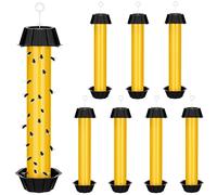 Qualirey Trappole per mosche per interni ed esterni, da appendere, per frutta, mosche, zanzare domestiche, 25,4 x 6,3 cm (giallo, 8 pezzi)