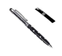 QUALITÀ 2-in-1 penna a sfioramento capacitiva touchscreen e penna a sfera con cristalli 1 x RICARICA PENNA GRATUITO (NERO)