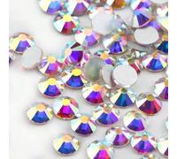 Qualità 5A 1,4 mm-10 mm SS3-SS50 Cristalli Rhinestone Colore Cristallo AB Colore Non Hotfix Flatback Gemme Rhinestone Per Abbigliamento Abiti Decorazioni 3D Art (SS3, SS4, SS5, SS6, SS8, SS10, SS12, S