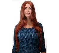 Qualità Parrucca Rossa Rosso Rame Liscio Riga IN Mezzo Riga 80cm Lungo 3217-130