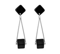 qualità Premium 1 Paio Gioielli orecchino Donne Cristallo Strass Argento Nero ciondola orecchino Accessori Gioielli Regalo Clever And Attractive