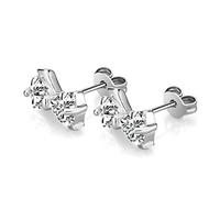 qualità Premium 1 Paio Orecchini Lady Girl Argento Bowknot Diamond Ear Studs Accessori per Gioielli Love Gift Durability