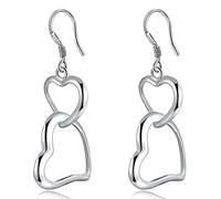 qualità Premium 1 Pair Doppio Cuore orecchino Gioielli Donne Goccia ciondola Le Viti prigioniere Orecchini Gioielli Accessori Regalo Convenient And Practical