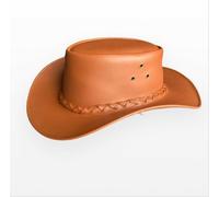 Qualità Premium 100% Vera Pelle Cappello da Cowboy Marrone Western Aussie Bush