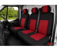 Qualità Rosso Tessuto Coprisedili Singolo E Doppio 2+1 Per VW Camion T4 T5 T6