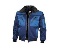 Qualitex - Giacca da pilota 4 in 1, colletto e maniche staccabili, diversi colori, Marine/Royal, XXL