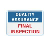 Quality Assurance - Cartello di ispezione finale, 20,3 x 30,5 cm, in alluminio antiruggine, resistente alle intemperie, impermeabile, facile da montare
