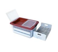 Quality-Collection Contenitore per palline di Natale per 71 palline | scomparto extra nel coperchio | scatola di Natale grande e stabile | coperchio richiudibile | palline di Natale | decorazioni per