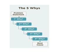 Quality Management Poster 5 Whys Fishbone Diagram Root Cause Analysis Reference Guide(Unframed,12X18inch(30X45cm))