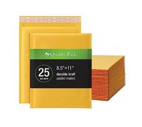 Quality Park Bubble Mailers, 8,25 x 11 buste di spedizione, buste imbottite in carta kraft marrone resistente, chiusura staccabile, 25 per scatola (QUA85759)