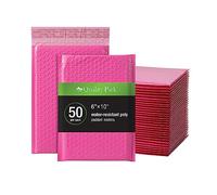 Quality Park Buste a bolle d'aria, 15,2 x 22,5 cm, buste imbottite in poliestere rosa, chiusura con striscia Redi-Strip, 50 per scatola (QUA85858)