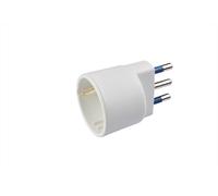 Poly Pool | PP0432S Adattatore Presa Schuko Spina Grande 250V- Adattatore Spina Tedesca-Italiana 10A/16A con Terra Laterale - Adattatore con Spina 16A 2P+T - Adattatore 100% Made in Italy Bianco