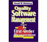 Quality Software Management: First-Order Measurement: v. 2