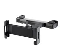 QUALO Supporto per tablet da auto, per smartphone, da viaggio, supporto poggiatesta per auto, regolabile, girevole, nero, QUS-T-BS-01