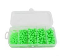 Qualoramall 375 perline da pesca che si illuminano al buio, 5 misure, in plastica, luminose, rotonde, per acque profonde, torrenti, laghi, fiumi, attrezzatura da pesca in acqua salata