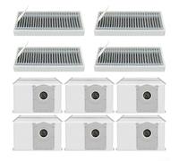 Qualoramall 6 sacchetti e 4 filtri per aspirapolvere robot ECOVACS X11 Pro con kit filtro HEPA lavabile per peli di animali domestici e cattura allergeni stazione vuota automatica da 3,5 l