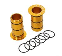 Qualoramall Adattatore per sellino per mozzo della bici, da 15 mm a 12 mm, riduttore per asse passante, in lega di alluminio, per freno a disco da strada, forcella nera (oro)