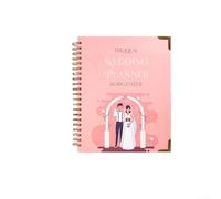 Qualoramall Agenda per matrimoni all-in-one, 12 mesi, organizer per spose con sezioni personalizzate, lista degli ospiti, tabella dei posti a sedere, portatile, 29 x 23 cm