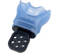 Qualoramall Bocchino in silicone termoplastico per immersioni subacquee, snorkeling, apnea, modellabile, materiale morbido, igienico, riutilizzabile, regolatori standard, colore nero (blu trasparente)