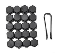 Qualoramall Confezione da 20 copridadi in silicone da 17 mm per cerchioni auto, protezione per bulloni, nero, rosso, viola, verde (nero)