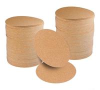 Qualoramall Fogli di sughero autoadesivi, 100 pezzi, rotondi, resistenti al calore, antiscivolo, per sottobicchieri fai da te e coperture protettive, diametro 80 mm, materiale marrone naturale per Cr