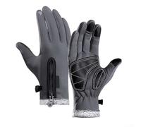 Qualoramall Guanti invernali da ciclismo per uomo e donna, con dita touchscreen, antivento, caldi, isolati, con strisce riflettenti, per sci, scooter elettrico (A0018-GY)