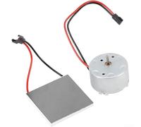 Qualoramall Kit motore generatore termoelettrico per ventola camino a legna con foglio di generazione di energia da 40 mm e grasso termico parte di ricambio in metallo argentato (E)