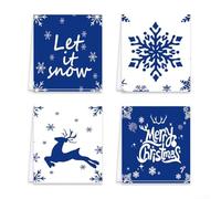 Qualoramall Set di 4 strofinacci natalizi decorativi da cucina, per cucina, tè, caffè, bar, casa, per lavare i piatti, pulire gli elettrodomestici (B)