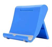 Qualoramall Supporto per smartphone pieghevole e regolabile in silicone antiscivolo per tablet da 4 a 10 pollici, modalità ritratto orizzontale (blu)