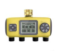 Qualoramall Timer automatico per irrigazione da giardino a quattro porte, display LCD, timer per irrigazione, tre programmi di irrigazione indipendenti per porta filettata per BSP 3/4" per piante da
