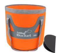 Qualore Secchio pieghevole da campeggio, 20 l, pratico contenitore per l'acqua pieghevole, portatile, per viaggi, impianti idraulici, autolavaggio (arancione)
