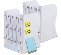 Qualsen 2 Pezzi Fermalibri in Metallo Antiscivolo Regolabile, Per Casa Ufficio Scuola Reggilibri (Nero, Può Essere Esteso Fino a 50 cm)