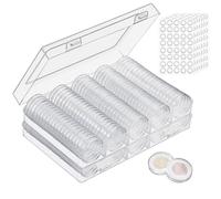 Qualsen Capsule per monete da 30 mm con guarnizioni in schiuma di 5 dimensioni, scatola portamonete in plastica, porta monete per collezionisti, portamonete per protezione e album per collezione di