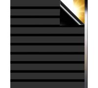 Qualsen Pellicola Oscurante vetri Finestre 30x120cm, Motivo a Righe Pellicola per Vetri finestre Nera Opaca Satinata Elettrostatica Autoadesiva Pellicola Privacy Finestre per Casa, Striscia Larghe