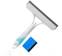 Qualsen Tergivetro Versatile 3 in 1,Tergivetro per Doccia con Spruzzatore di Spugna,Tergicristallo doccia,Tiraacqua Vetri Doccia Adatto per Finestre, Porte in Vetro, Specchi, Finestrini Auto