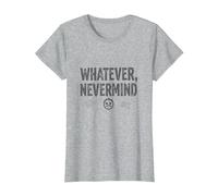 Qualunque Cosa Nevermind Gen X Nostalgico Anni '90 Grunge Attitude Maglietta, Donna, Grigio Melange, 3XL