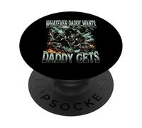 Qualunque cosa papà vuole papà ottiene lupo mannaro Alpha Wolf Pack PopSockets PopGrip Adesivo