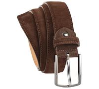 QUAMOD Cintura in pelle scamosciata per uomo e donna, di alta qualità, unisex, 3,5 cm - 4 cm (35 mm - 40 mm), in pelle scamosciata con confezione regalo, produzione ecologica ed equa, 35 mm, marrone,