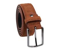 QUAMOD cintura uomo in pelle scamosciata da 3,5 cm (35 mm) di larghezza | pelle scamosciata con confezione regalo | produzione ecologica e solidale | COGNAC (XX-Large) 115 CM