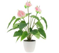 Quancru 42cm Artificiale Anthurium Lily Fiori Artificiali Bonsai Vero Tocco Falso Andraeanum Pianta Decorazione Matrimonio Partito Mostra Cerimonia