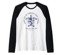 Quando attraversi acque Profonde Sarò con Te Tartaruga Maglia con Maniche Raglan