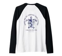 Quando attraversi acque Profonde Sarò con Te Tartaruga Maglia con Maniche Raglan