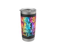 Quando Dio mi ha creato, ha sgranato e ha detto che questo sarà divertente tie dye Bicchiere termico in acciaio inox doppia parete