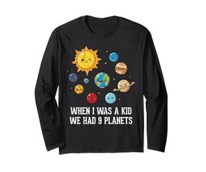 Quando Ero Un Bambino avevamo 9 Pianeti Space Galaxy Donne Uomini Maglia a Manica