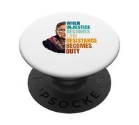 Quando l"ingiustizia diventa la resistenza alla legge diventa dovere RBG Quote PopSockets PopGrip Adesivo