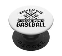Quando la vita diventa più difficile, gioco a baseball PopSockets PopGrip Adesivo