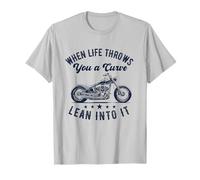 Quando la Vita Ti Getta Una Curva magra Motociclista Moto Maglietta