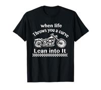 Quando la Vita Ti Getta Una Curva magra Motociclista Moto Maglietta